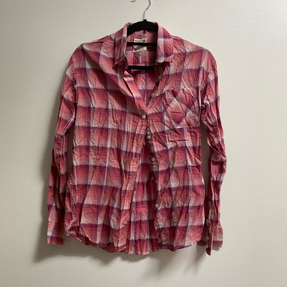 AEO Boyfriend Fit Plaid Shirt